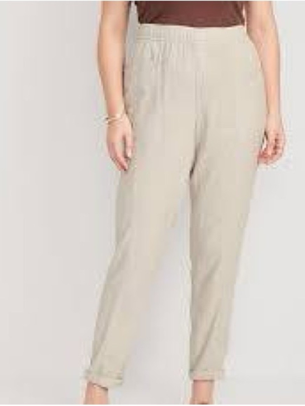 NWT Old Navy High-Rise Cropped Linen-Blend Pant, Size 2X (20/22), Mollusk